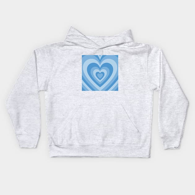 blue retro heart Kids Hoodie by queenofhearts